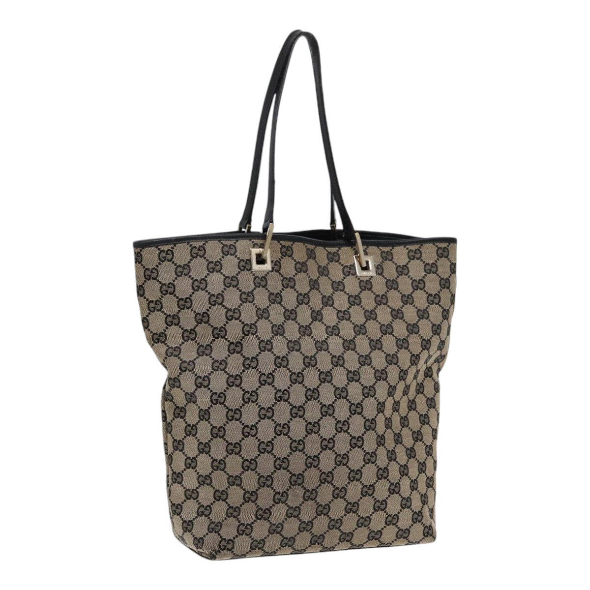 GUCCI GG Canvas Tote Bag Beige Navy Silver 002 1098 1705 87045