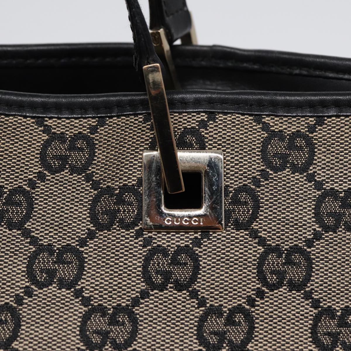 GUCCI GG Canvas Tote Bag Beige Navy Silver 002 1098 1705 87045
