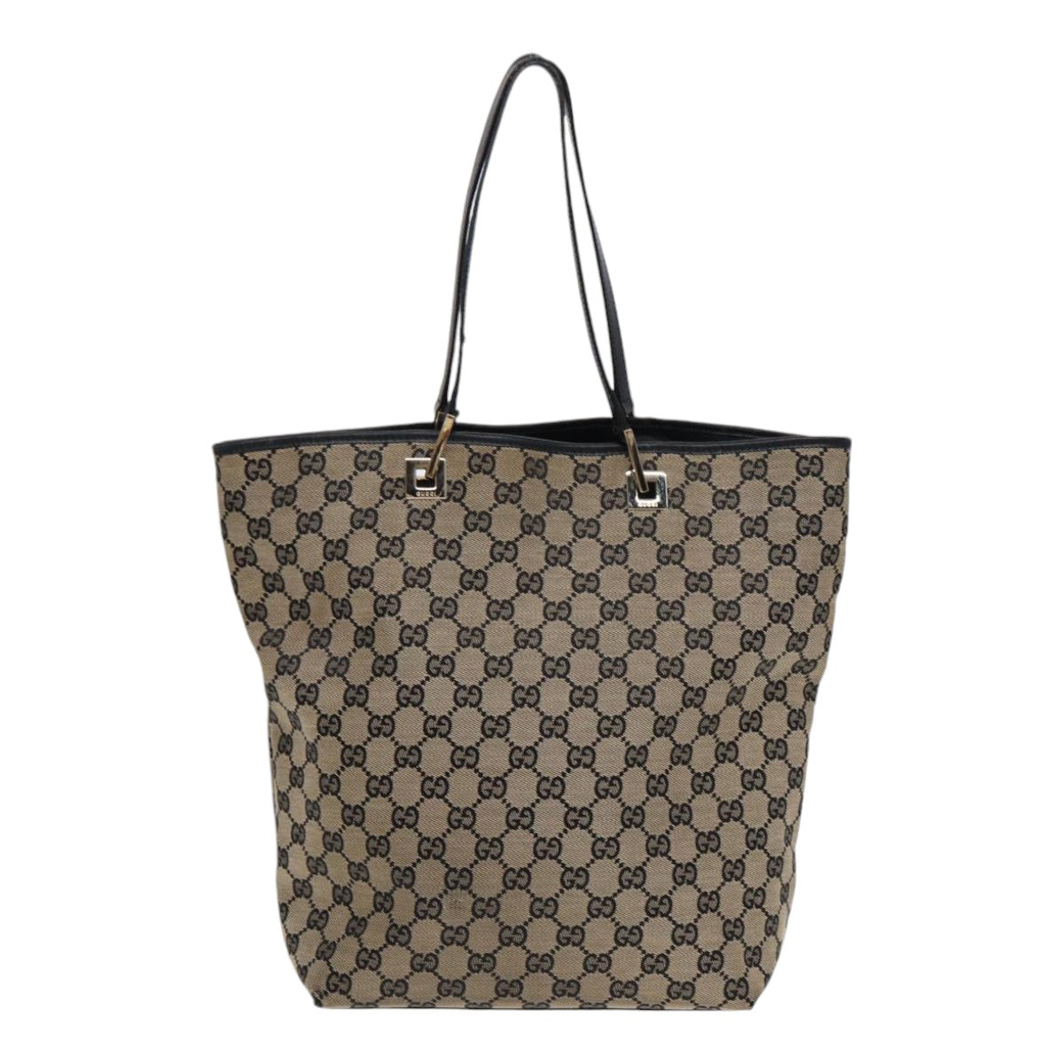 GUCCI GG Canvas Tote Bag Beige Navy Silver 002 1098 1705 87045