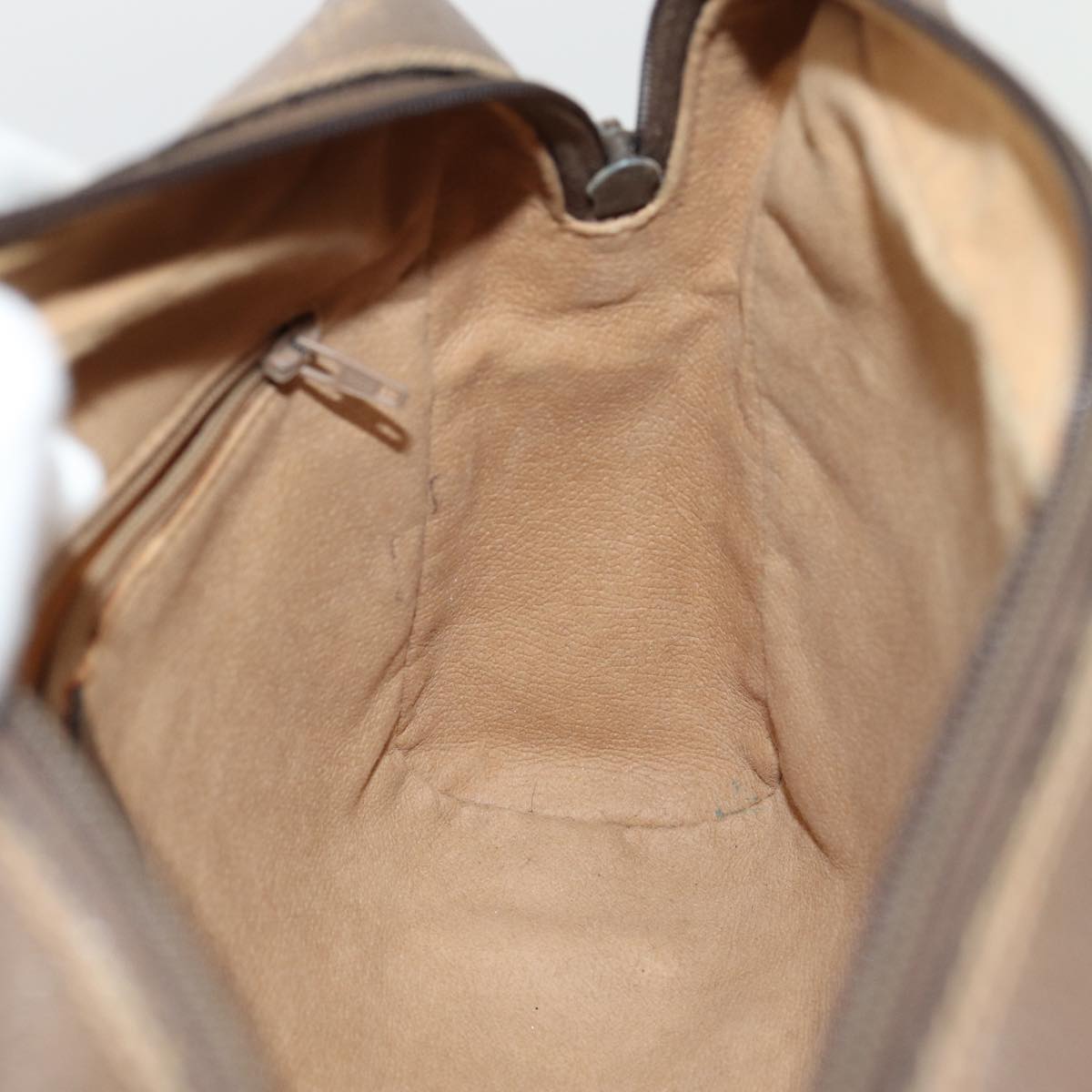 GUCCI GG Supreme Web Sherry Line Shoulder Bag PVC Leather Beige Gold 87052