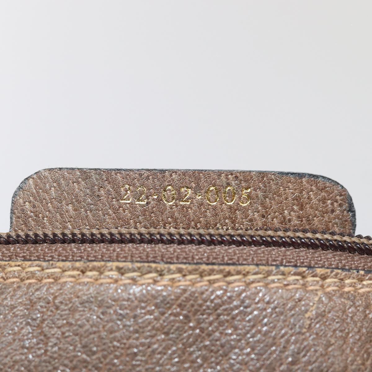 GUCCI GG Supreme Web Sherry Line Shoulder Bag PVC Leather Beige Gold 87052