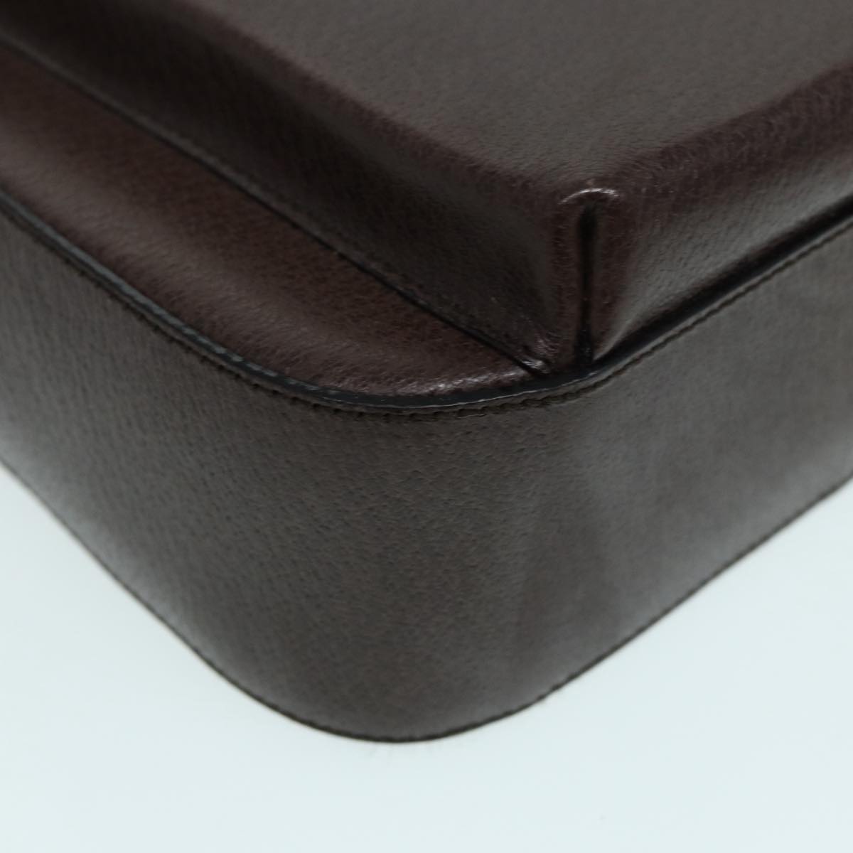 GUCCI Hand Bag Leather 2way Brown Silver 87061