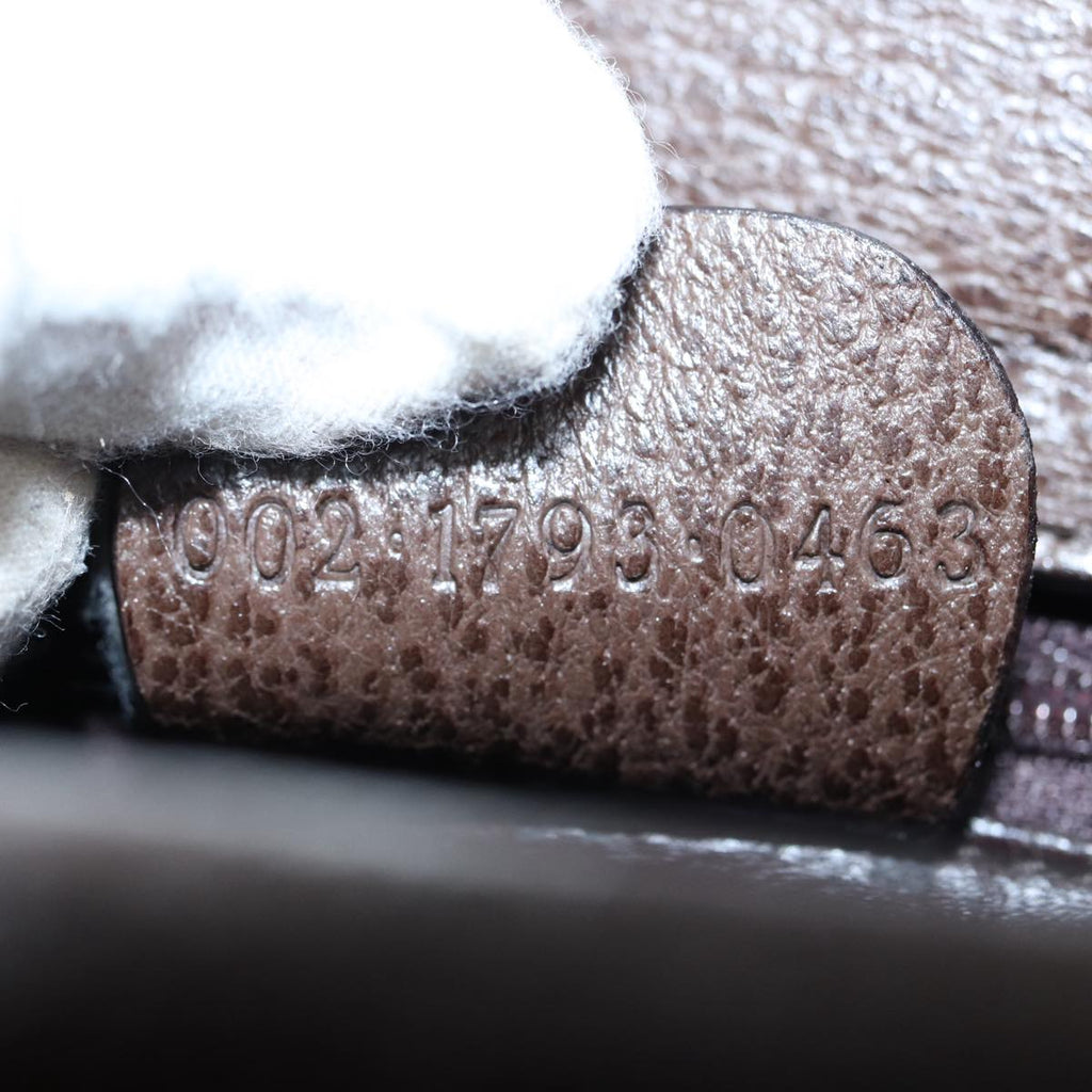 GUCCI Hand Bag Leather 2way Brown Silver 87061