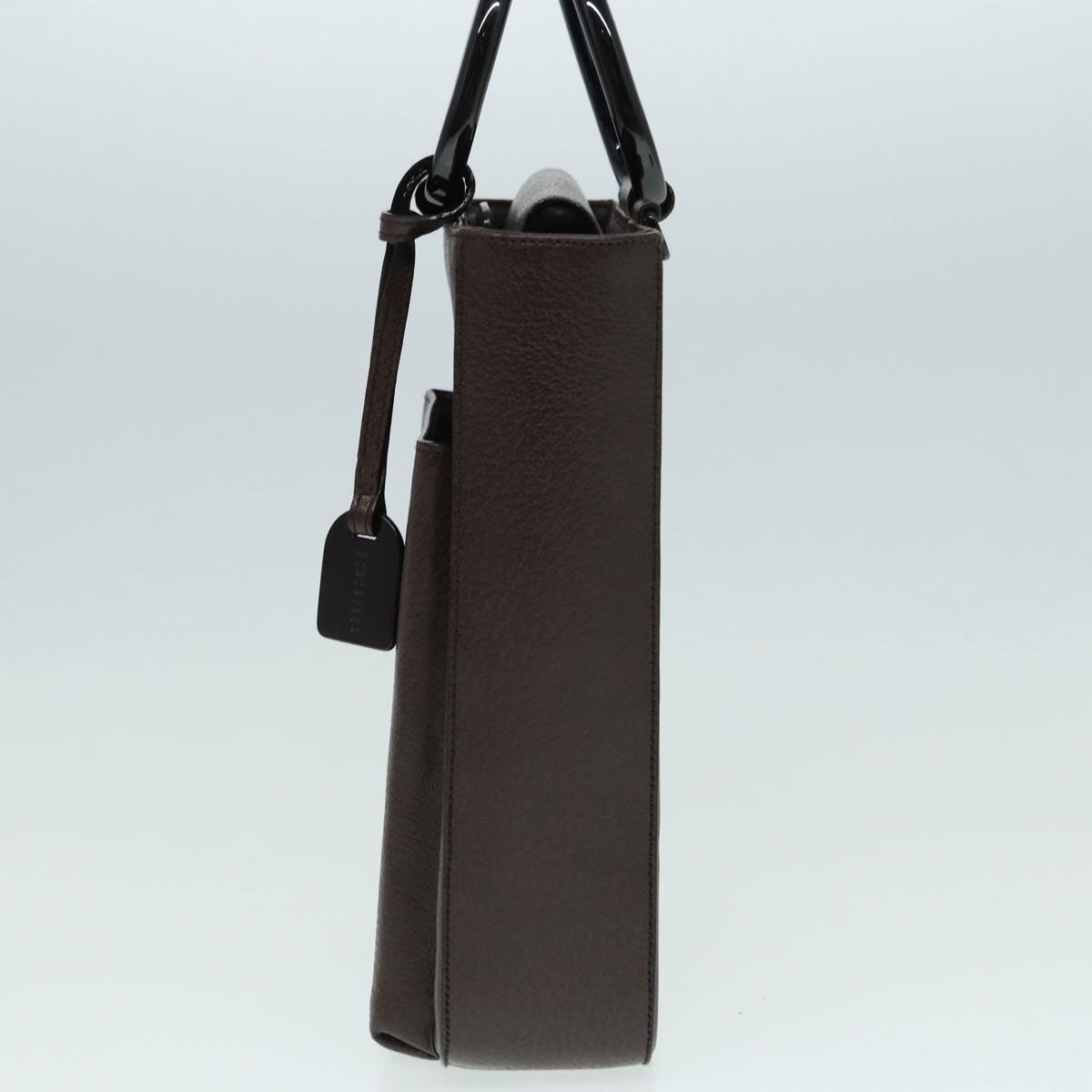GUCCI Hand Bag Leather 2way Brown Silver 87061
