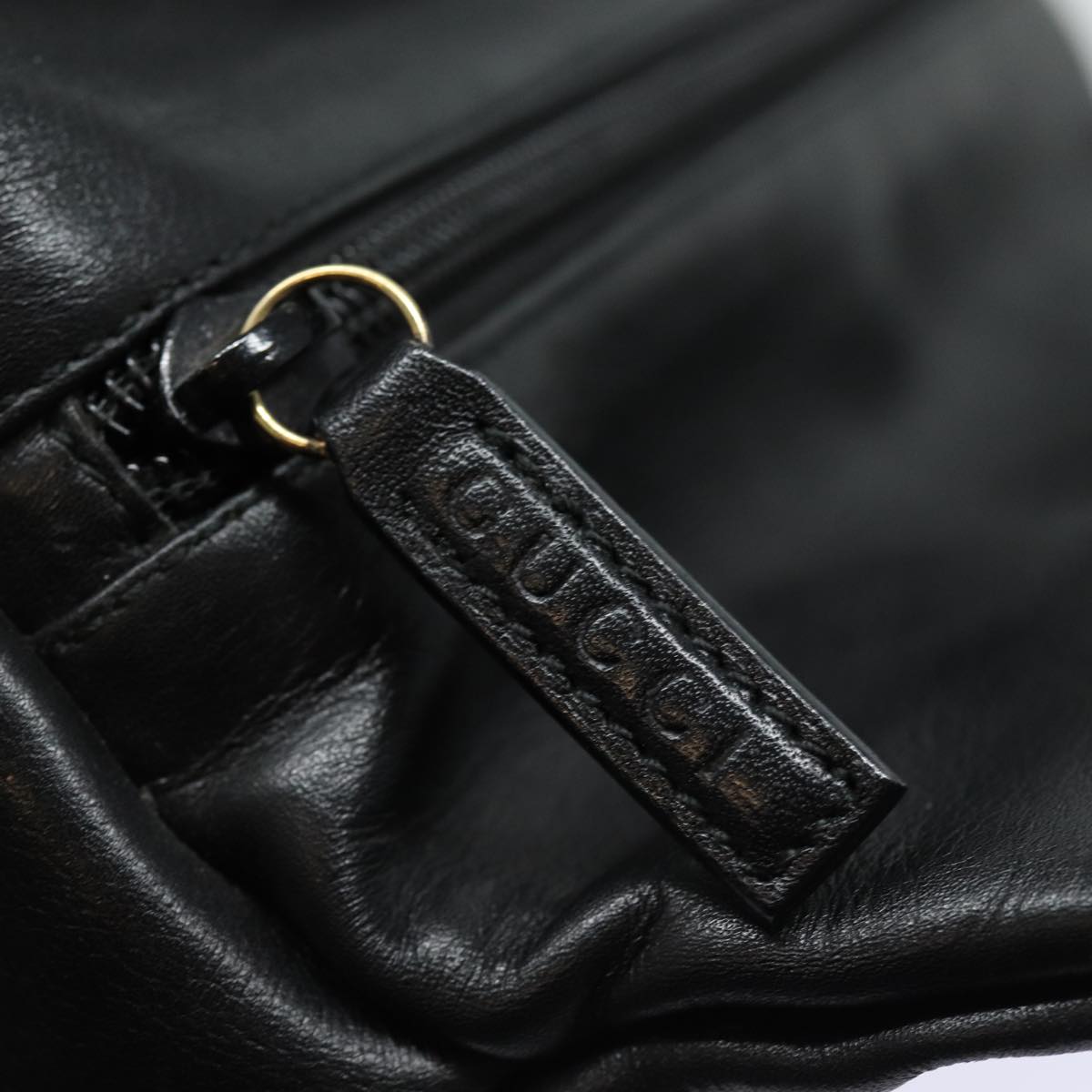 GUCCI Bamboo Hand Bag Leather Black Gold 000 2865 0575 87062