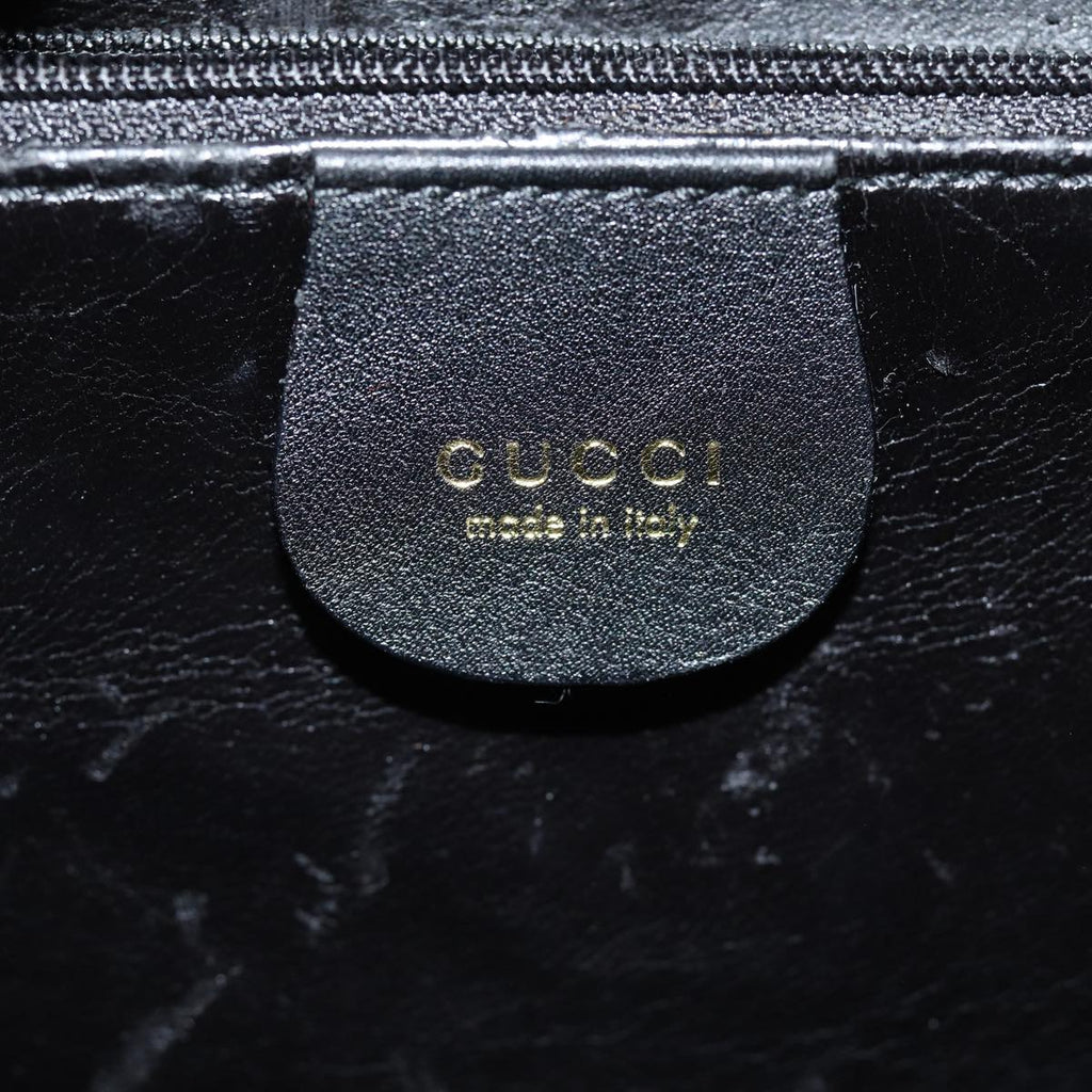 GUCCI Bamboo Hand Bag Leather Black Gold 000 2865 0575 87062