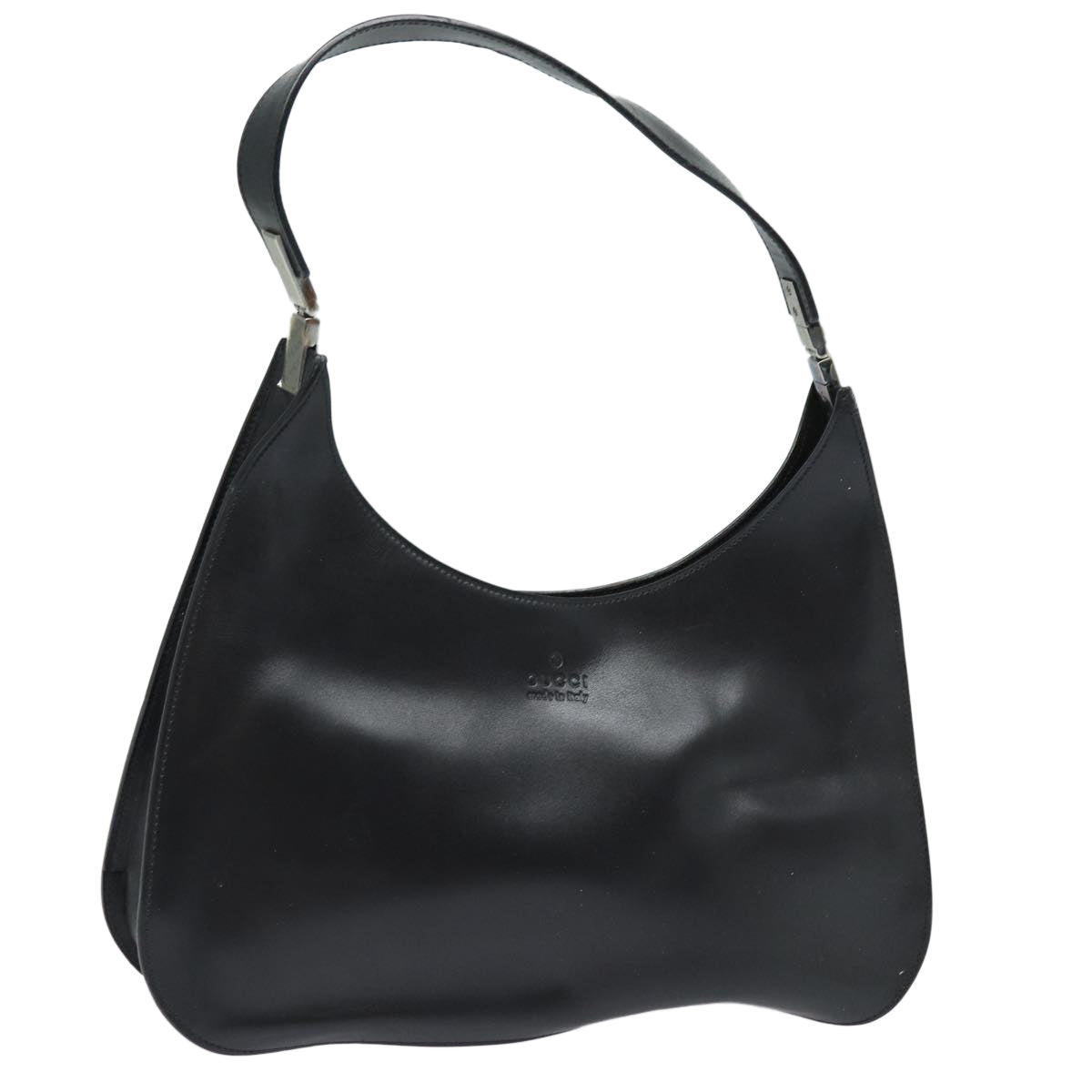 GUCCI Shoulder Bag Leather Black Silver 001 3767 87073