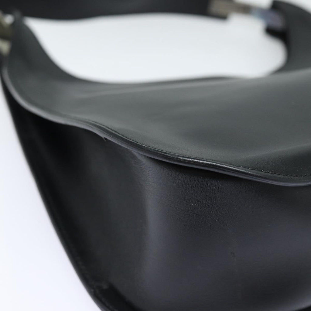 GUCCI Shoulder Bag Leather Black Silver 001 3767 87073