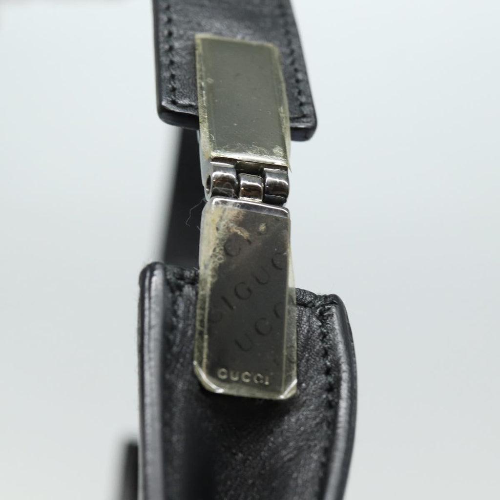 GUCCI Shoulder Bag Leather Black Silver 001 3767 87073