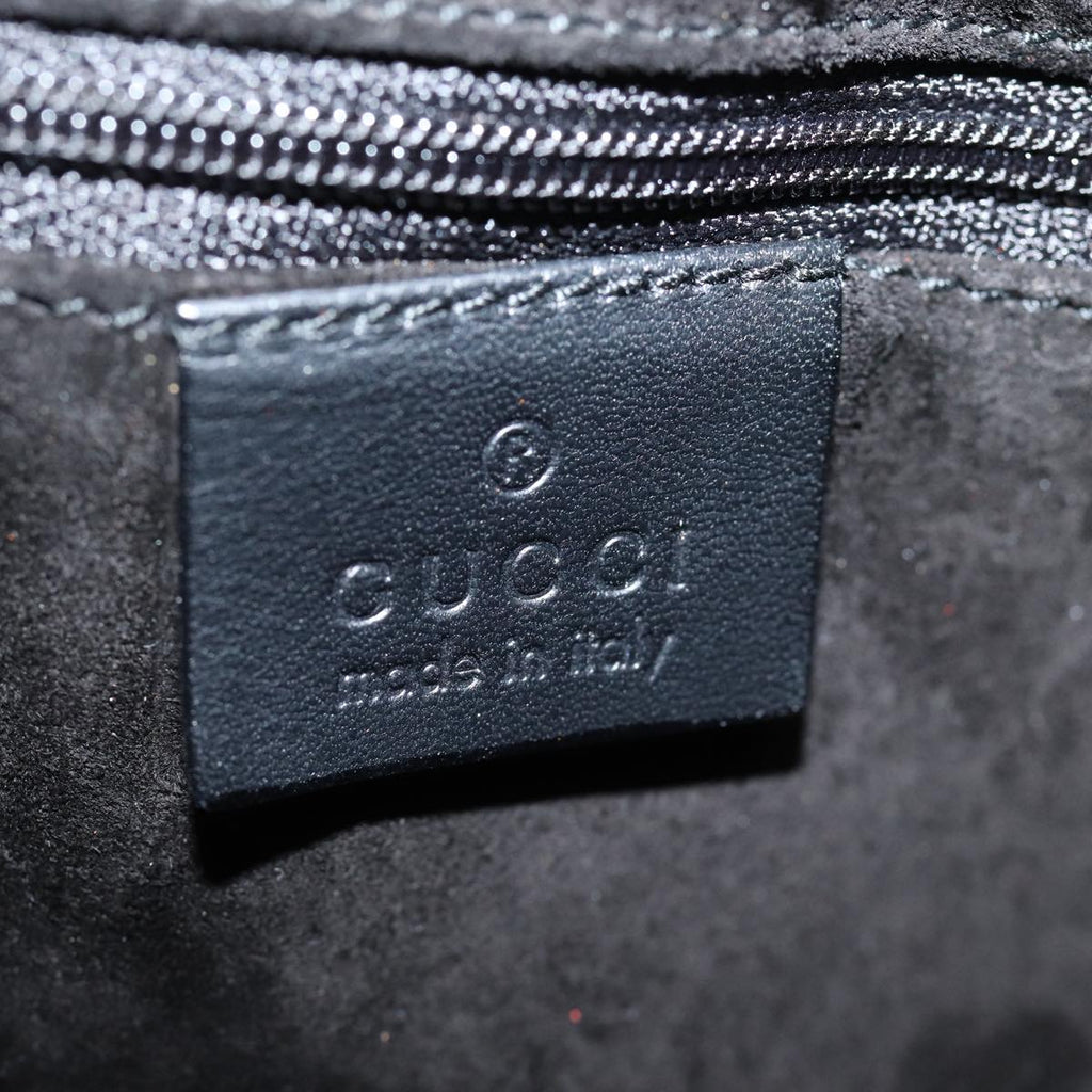 GUCCI Shoulder Bag Leather Black Silver 001 3767 87073