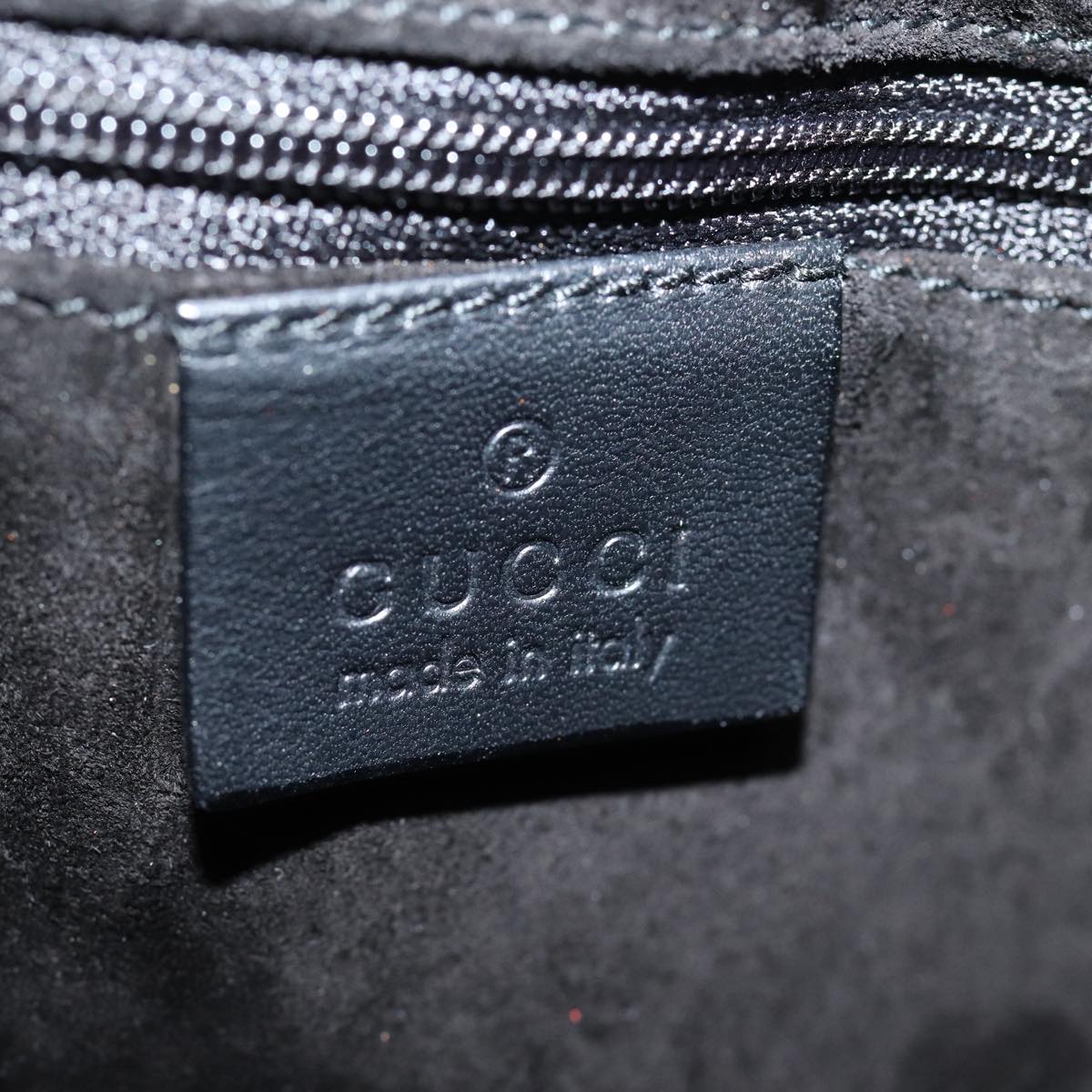 GUCCI Shoulder Bag Leather Black Silver 001 3767 87073