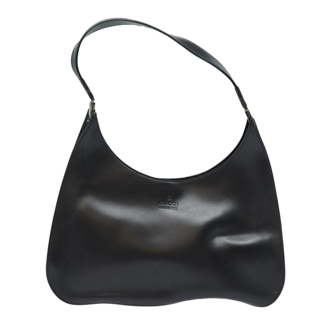 GUCCI Shoulder Bag Leather Black Silver 001 3767 87073