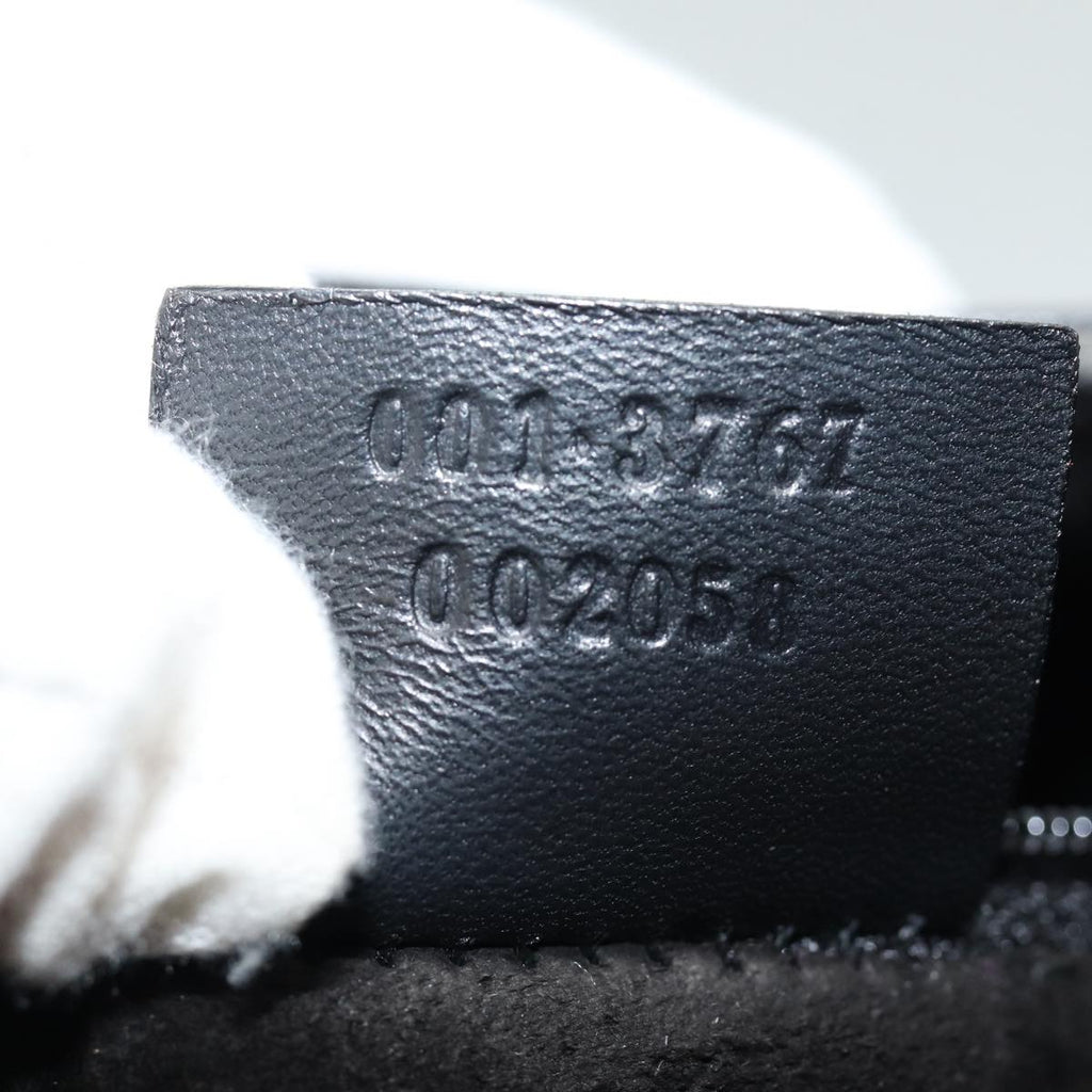 GUCCI Shoulder Bag Leather Black Silver 001 3767 87073