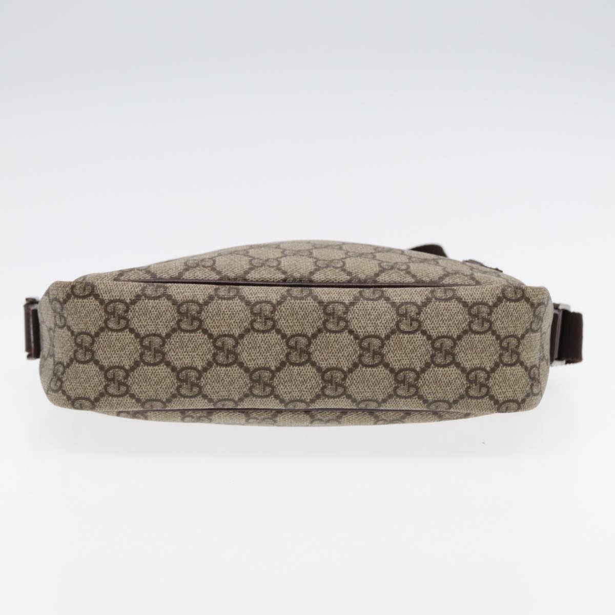 GUCCI GG Supreme Shoulder Bag PVC Leather Beige Silver 114291 87094