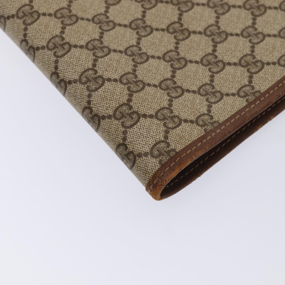 GUCCI GG Supreme Web Sherry Line Garment Cover PVC Beige Brown gold 87103
