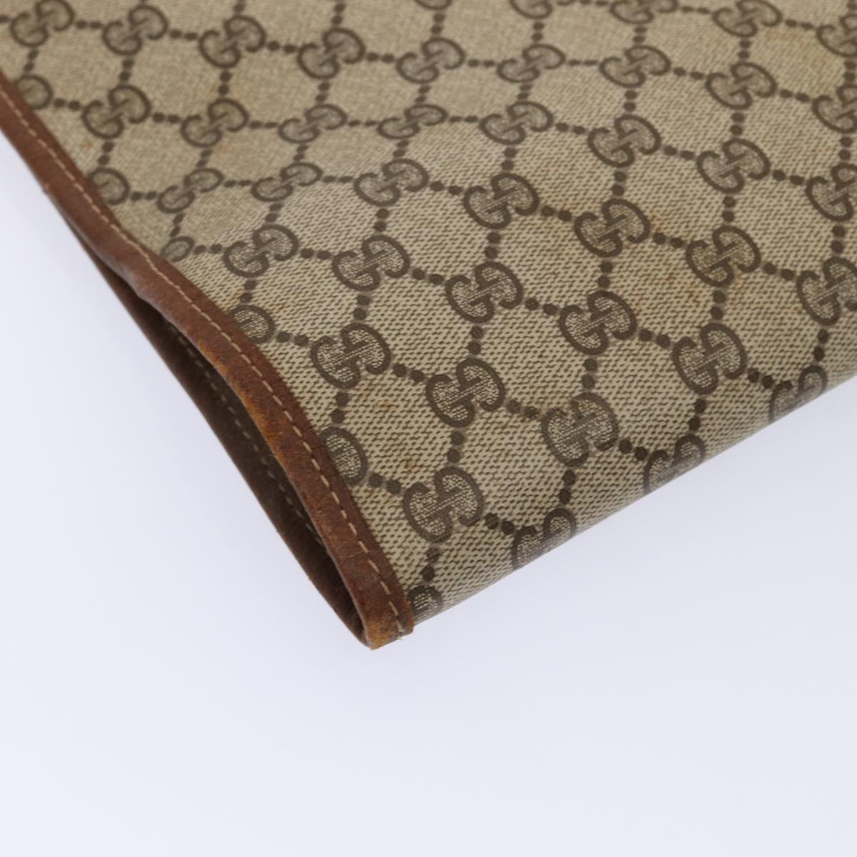 GUCCI GG Supreme Web Sherry Line Garment Cover PVC Beige Brown gold 87103