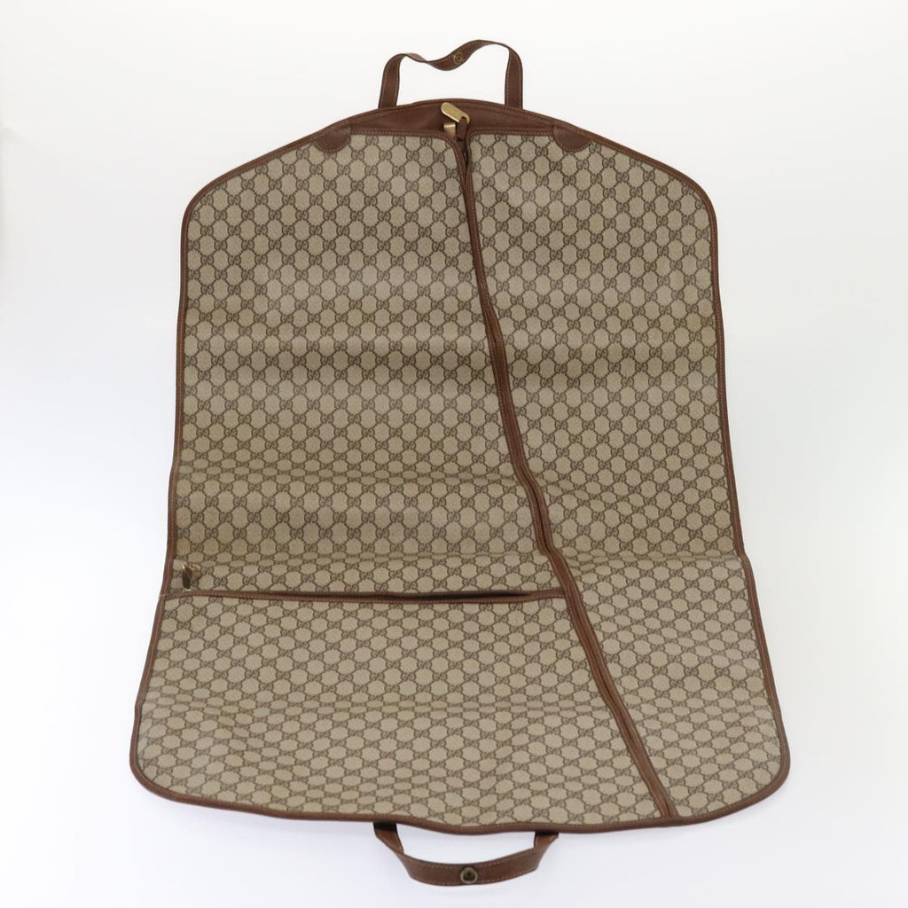 GUCCI GG Supreme Web Sherry Line Garment Cover PVC Beige Brown gold 87103