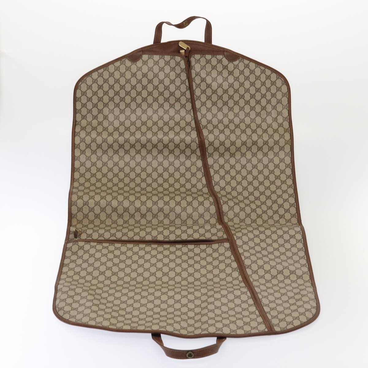 GUCCI GG Supreme Web Sherry Line Garment Cover PVC Beige Brown gold 87103