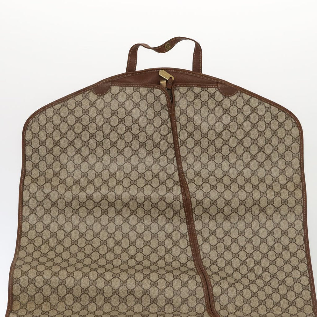 GUCCI GG Supreme Web Sherry Line Garment Cover PVC Beige Brown gold 87103