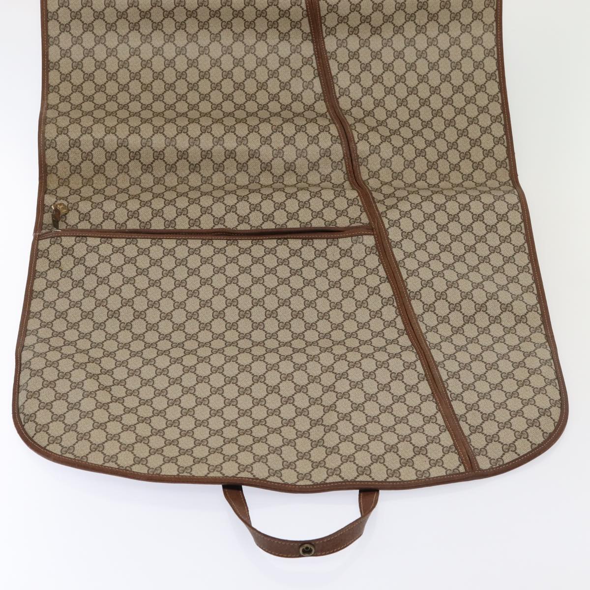 GUCCI GG Supreme Web Sherry Line Garment Cover PVC Beige Brown gold 87103
