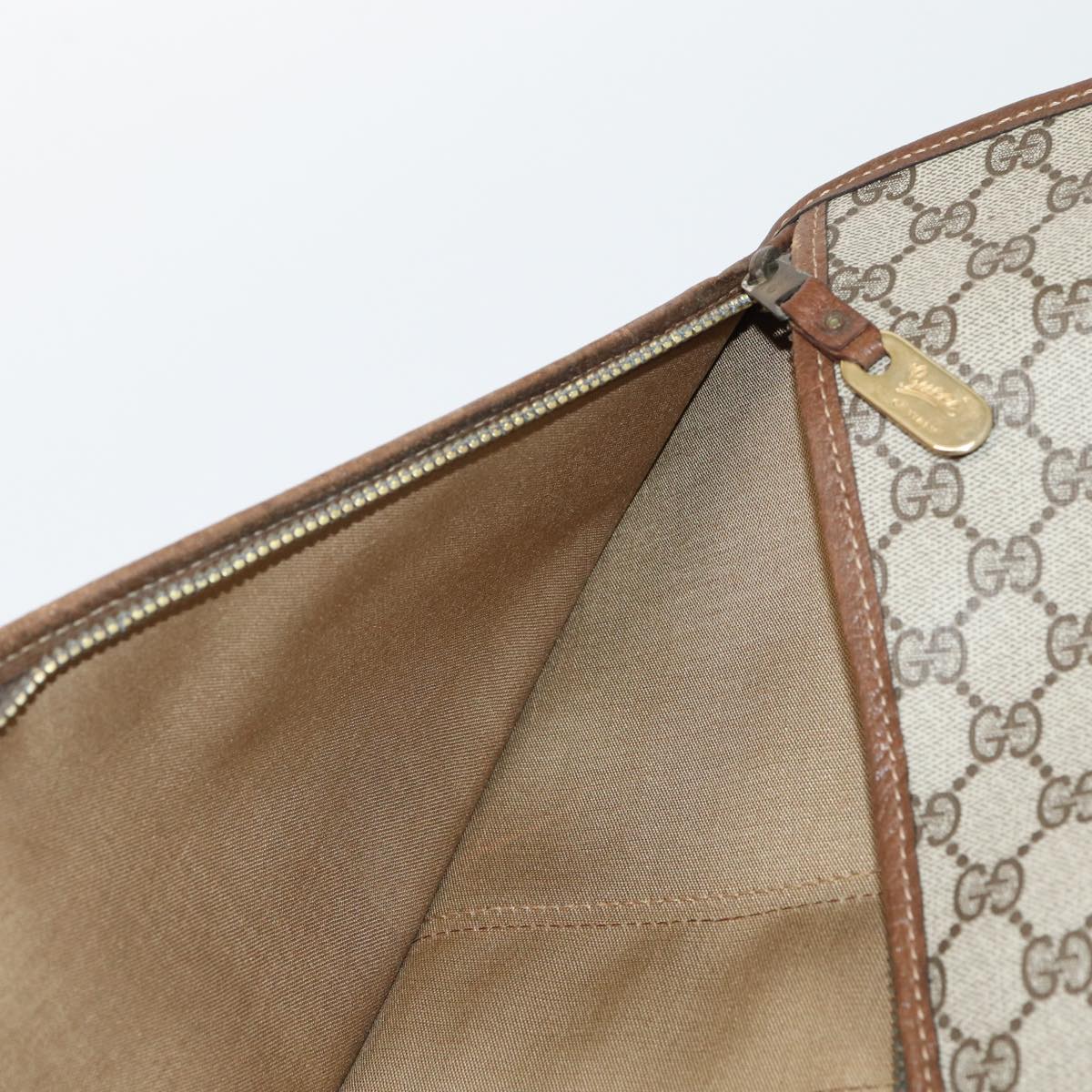 GUCCI GG Supreme Web Sherry Line Garment Cover PVC Beige Brown gold 87103