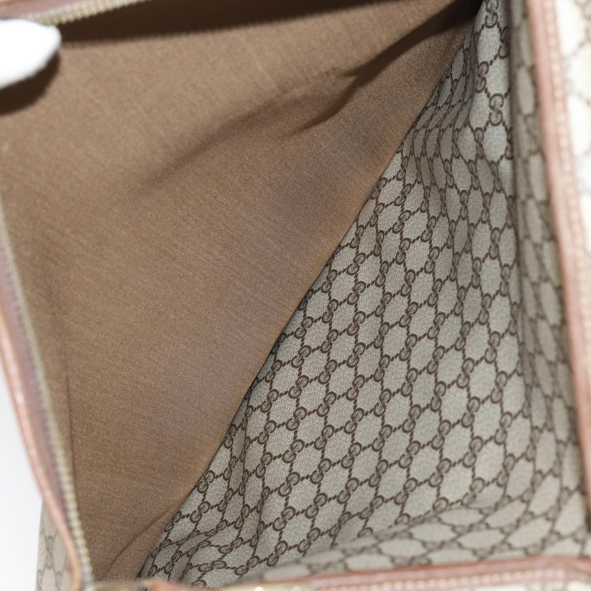 GUCCI GG Supreme Web Sherry Line Garment Cover PVC Beige Brown gold 87103