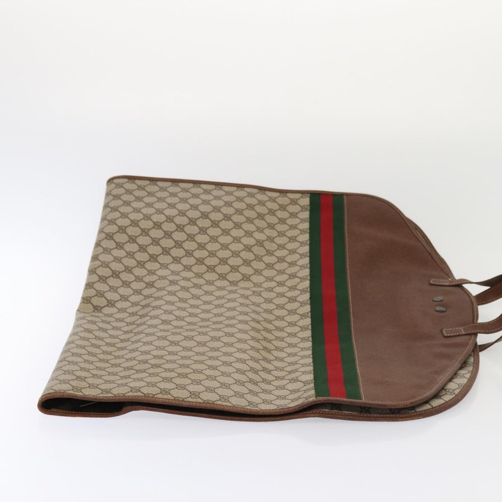 GUCCI GG Supreme Web Sherry Line Garment Cover PVC Beige Brown gold 87103