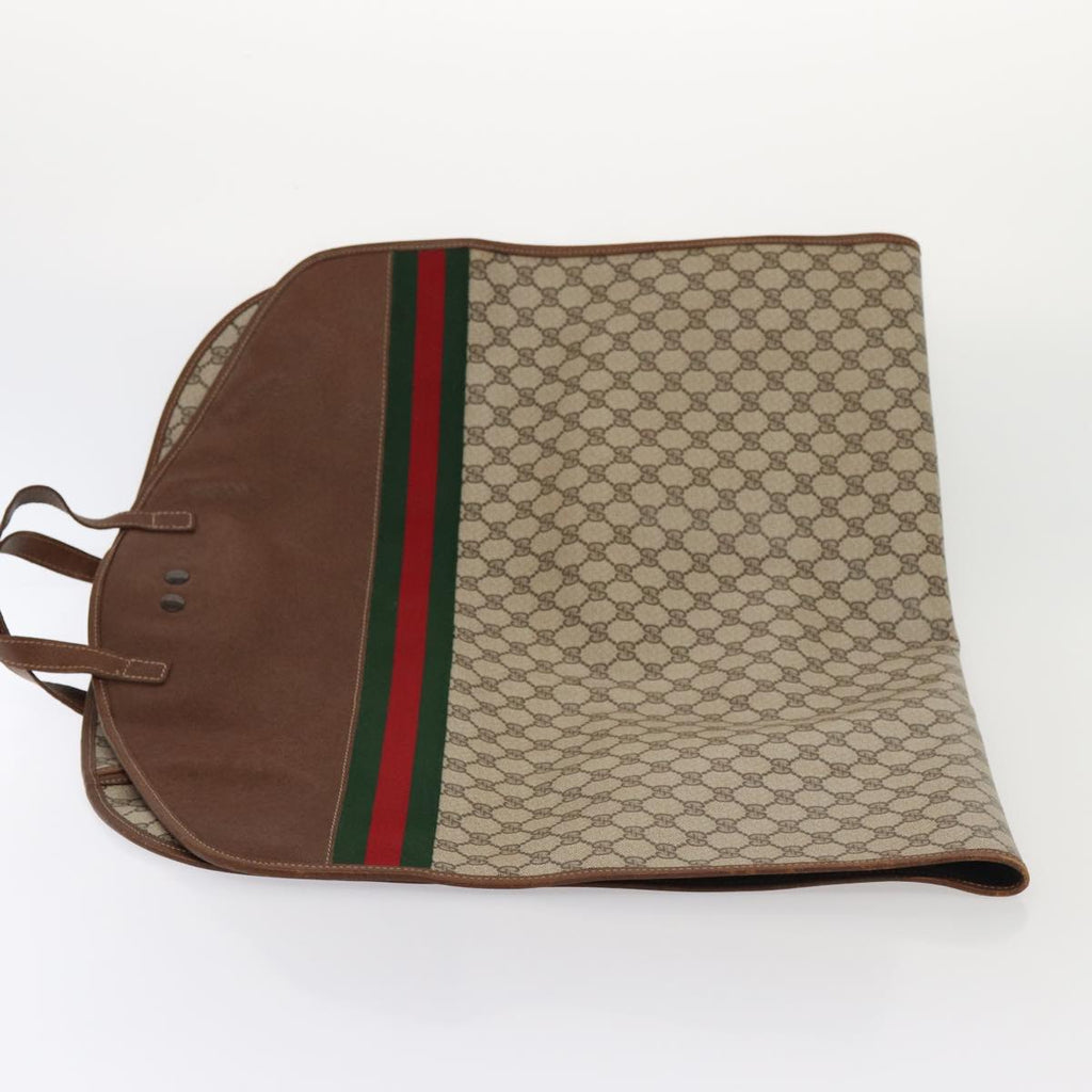 GUCCI GG Supreme Web Sherry Line Garment Cover PVC Beige Brown gold 87103