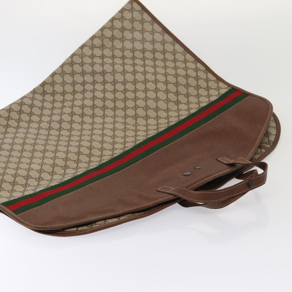 GUCCI GG Supreme Web Sherry Line Garment Cover PVC Beige Brown gold 87103