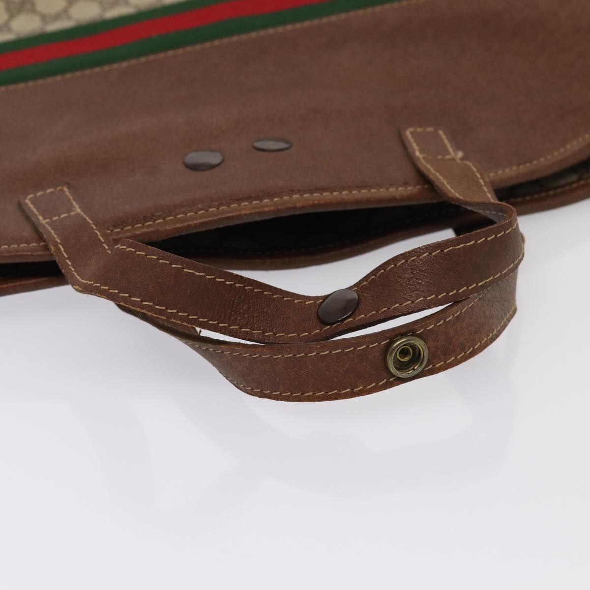 GUCCI GG Supreme Web Sherry Line Garment Cover PVC Beige Brown gold 87103