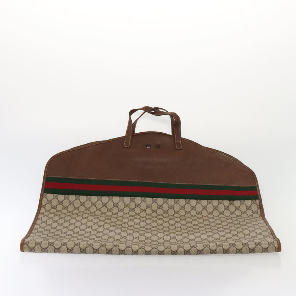 GUCCI GG Supreme Web Sherry Line Garment Cover PVC Beige Brown gold 87103