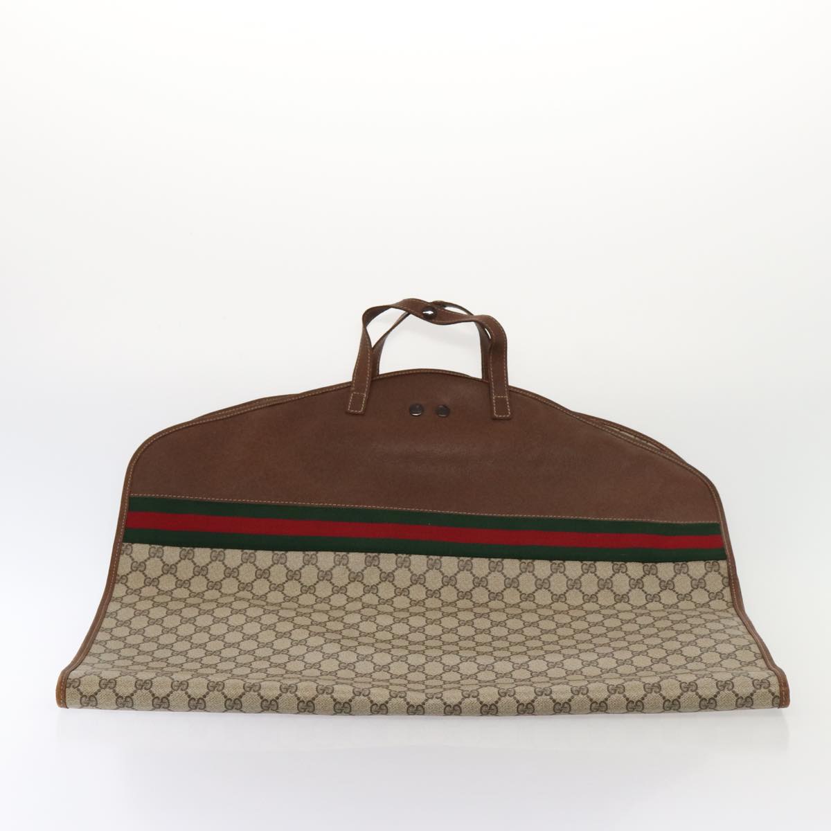 GUCCI GG Supreme Web Sherry Line Garment Cover PVC Beige Brown gold 87103