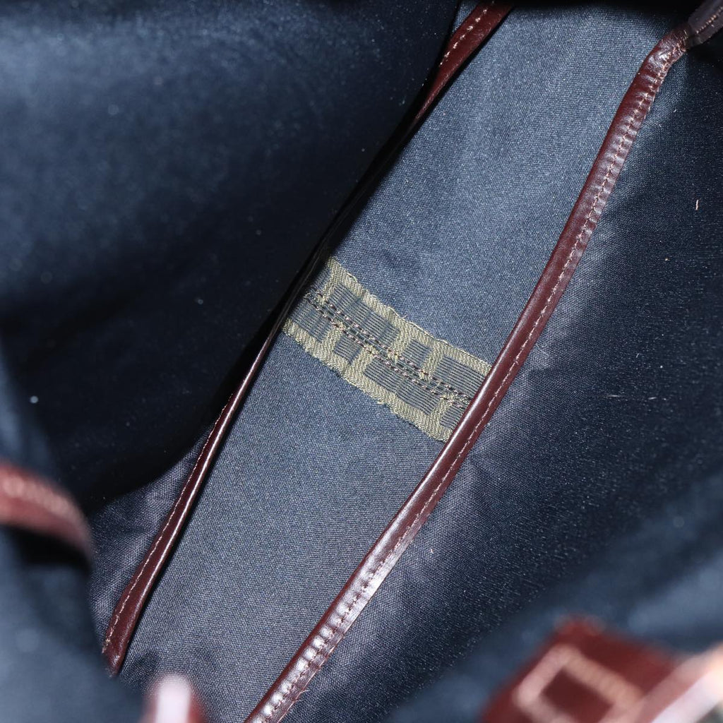 FENDI Zucca Canvas Tote Bag Brown Black Silver 87107