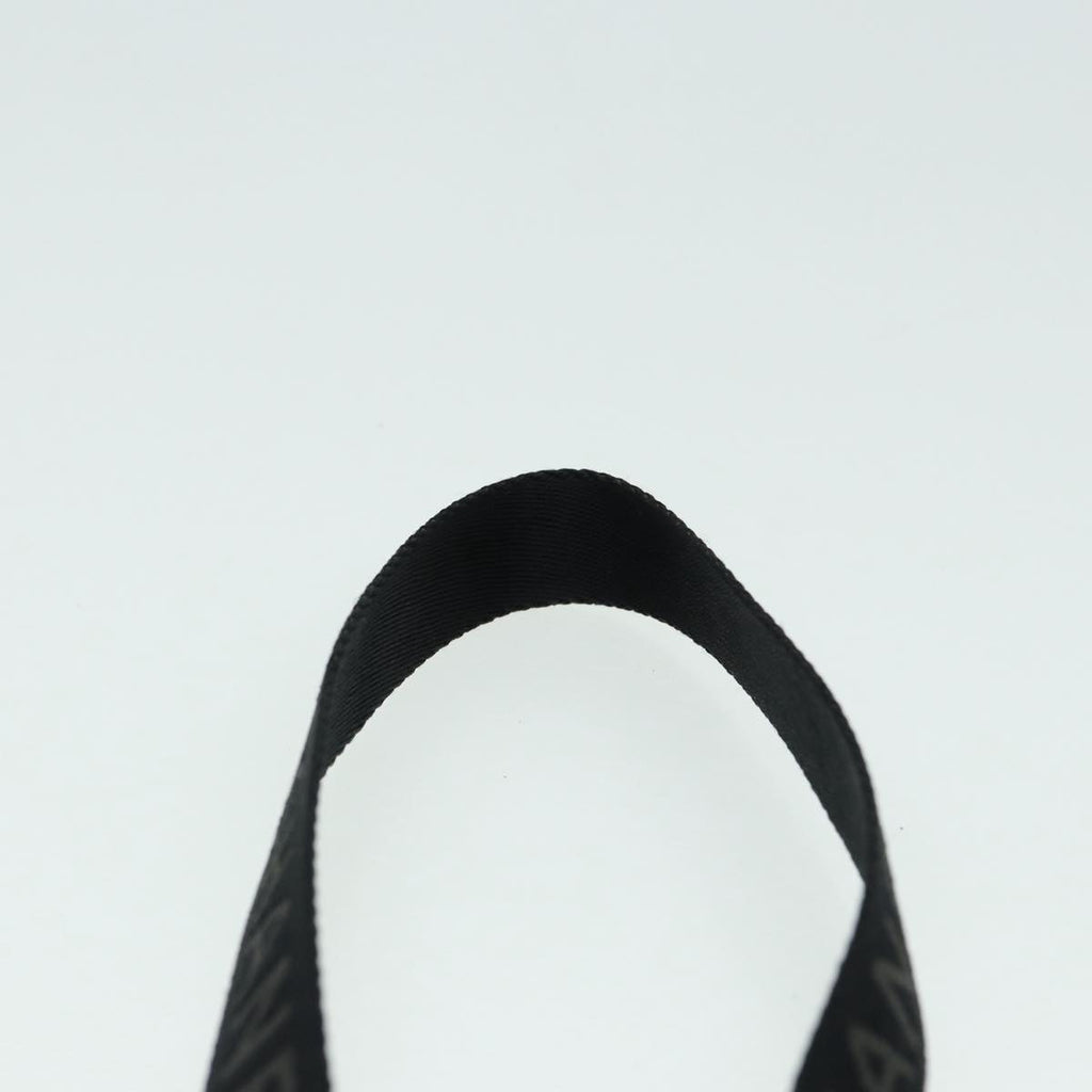 CHANEL Neck Strap Nylon Black Silver CC 87128