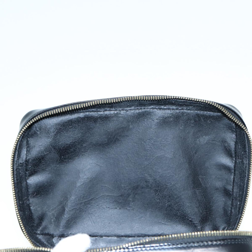 GUCCI Bamboo Vanity Hand Bag Patent leather Black Gold 032 1956 0150 87139