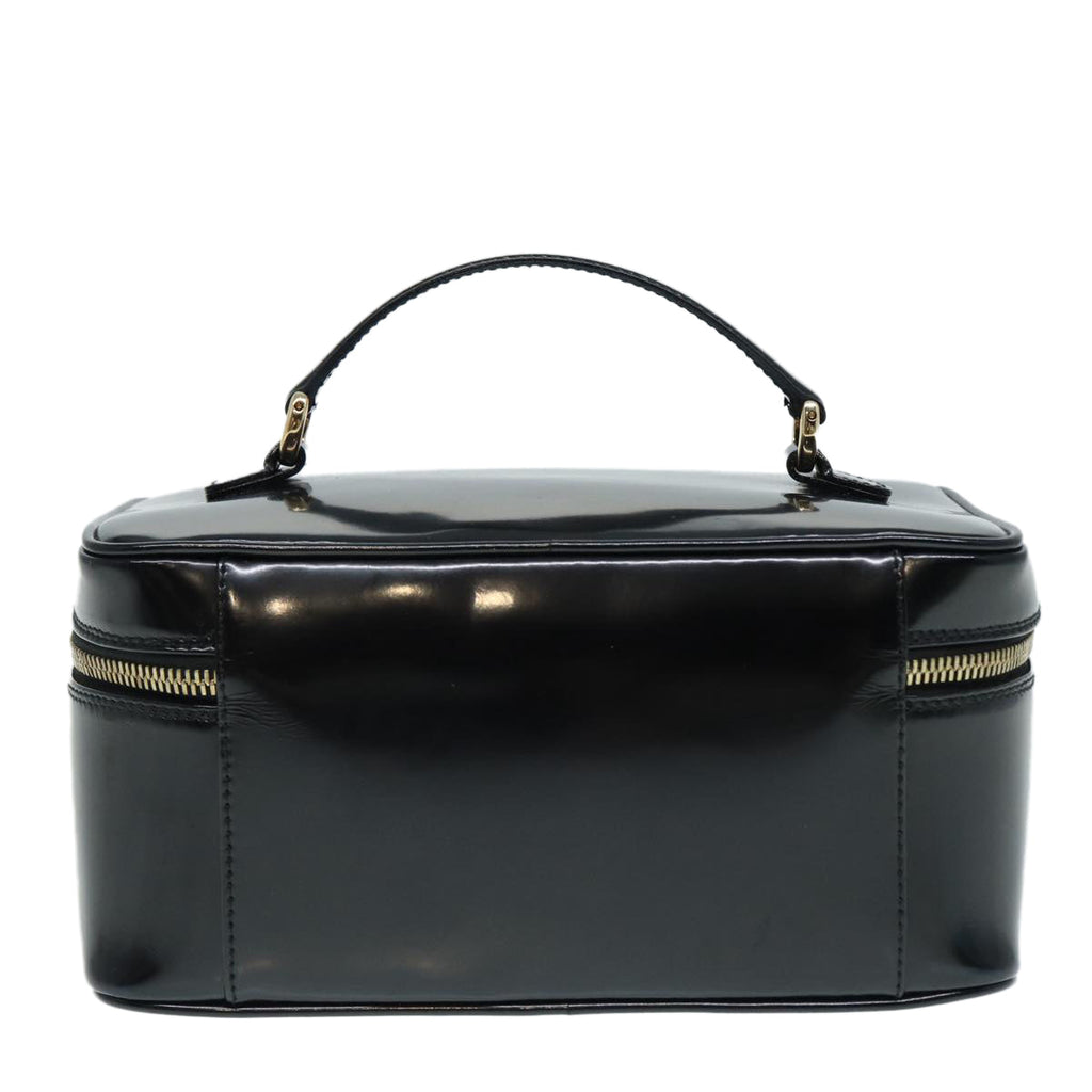 GUCCI Bamboo Vanity Hand Bag Patent leather Black Gold 032 1956 0150 87139