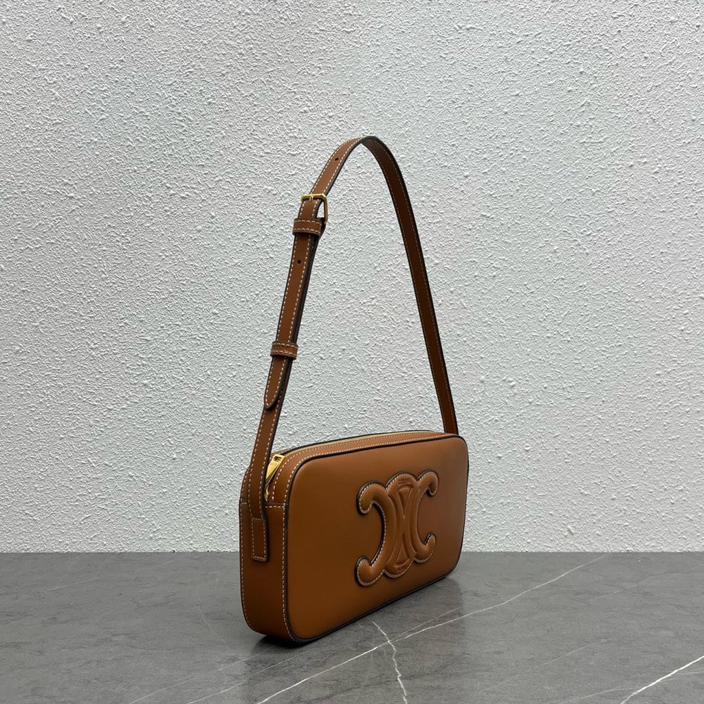 GLAMI Camera Shoulder Bag Cuir Triomphe Brown For Women 10in/26cm 199183DU3.04LU