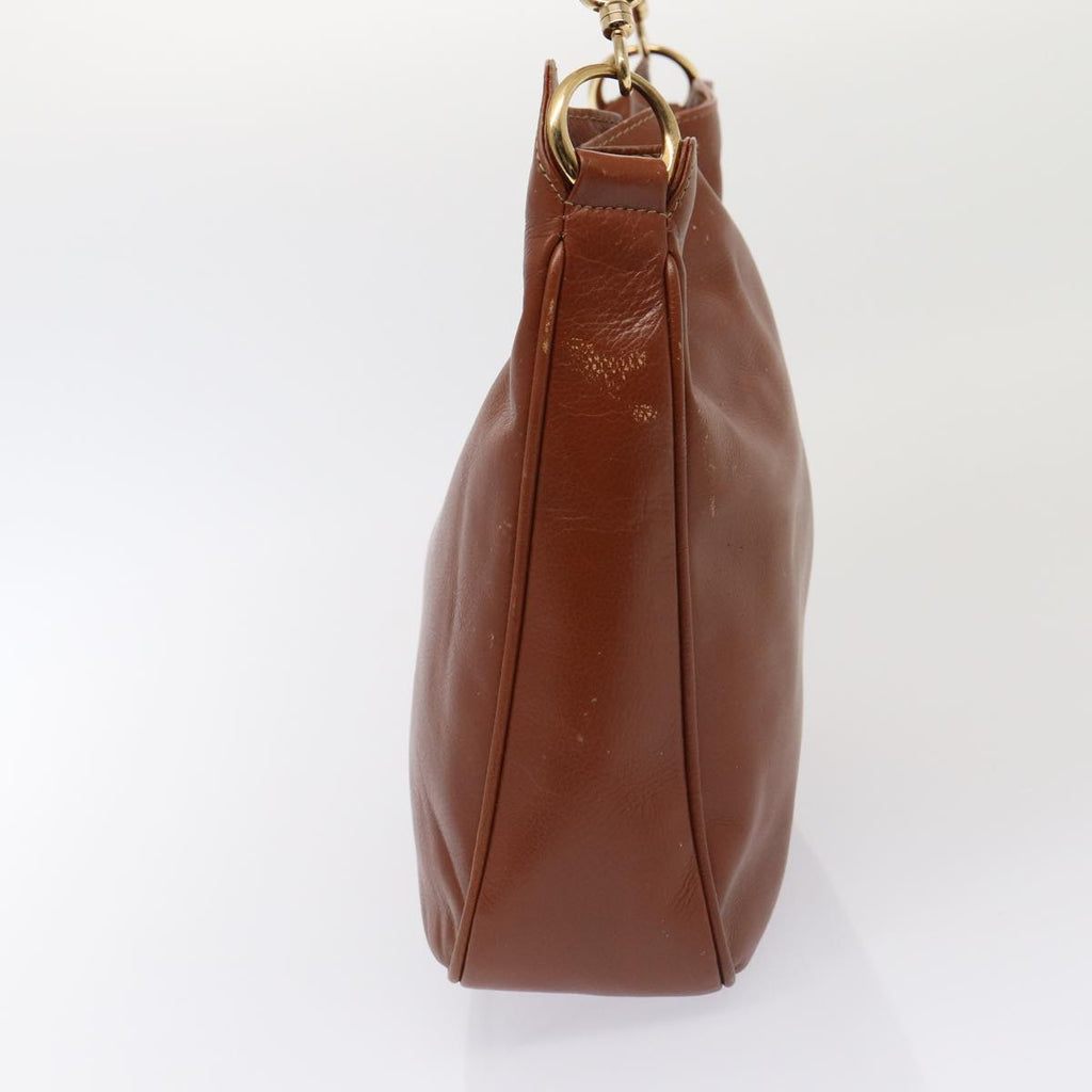 GUCCI Bamboo Hand Bag Leather 2way Brown Gold 001 1638 2615 87155