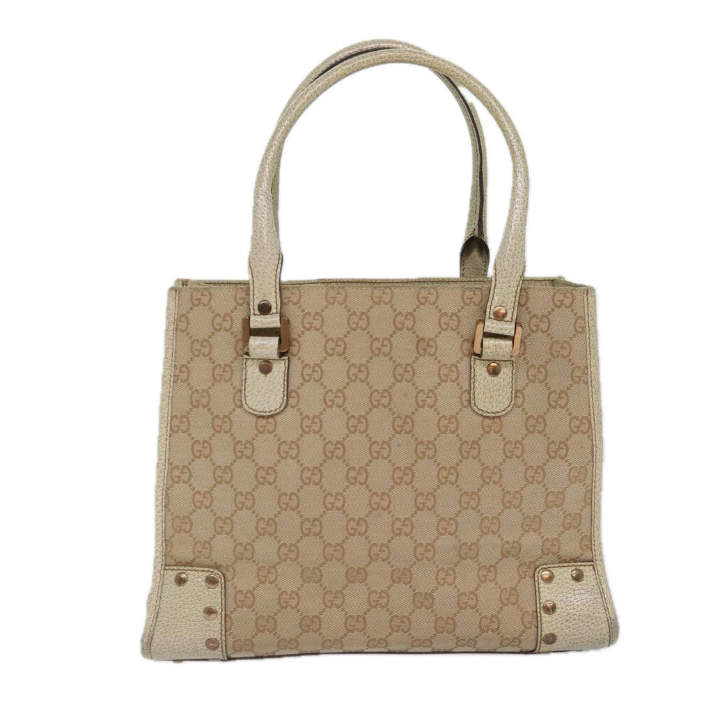 GUCCI GG Canvas Hand Bag Beige 124260 87164