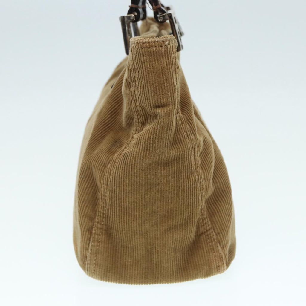 FENDI Hand Bag Corduroy Brown 87167