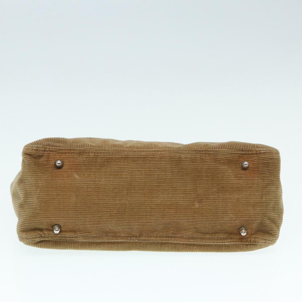 FENDI Hand Bag Corduroy Brown 87167