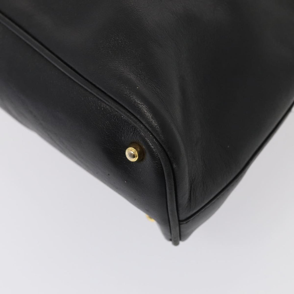 GUCCI Bamboo Hand Bag Leather Black Gold 000 2214 0289 87176