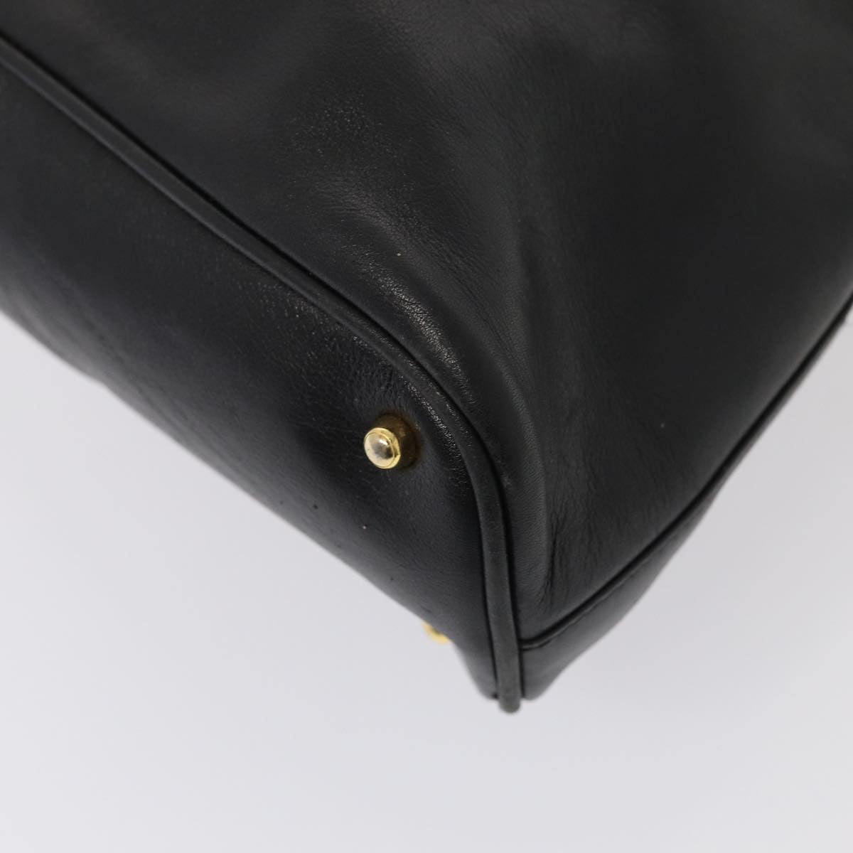 GUCCI Bamboo Hand Bag Leather Black Gold 000 2214 0289 87176