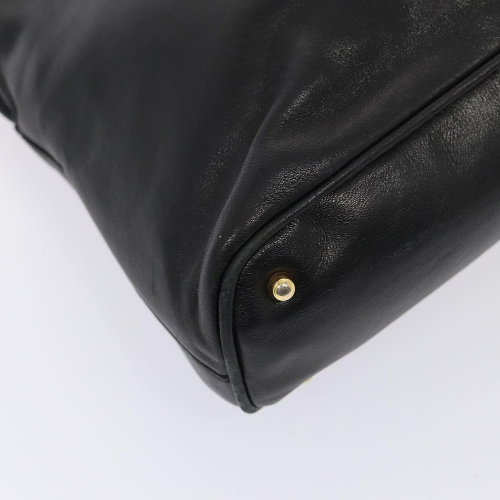 GUCCI Bamboo Hand Bag Leather Black Gold 000 2214 0289 87176