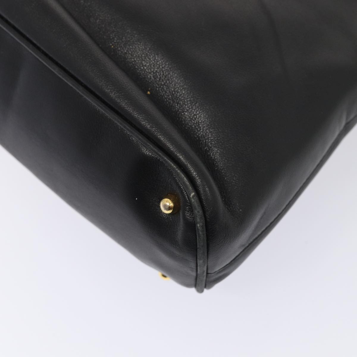 GUCCI Bamboo Hand Bag Leather Black Gold 000 2214 0289 87176