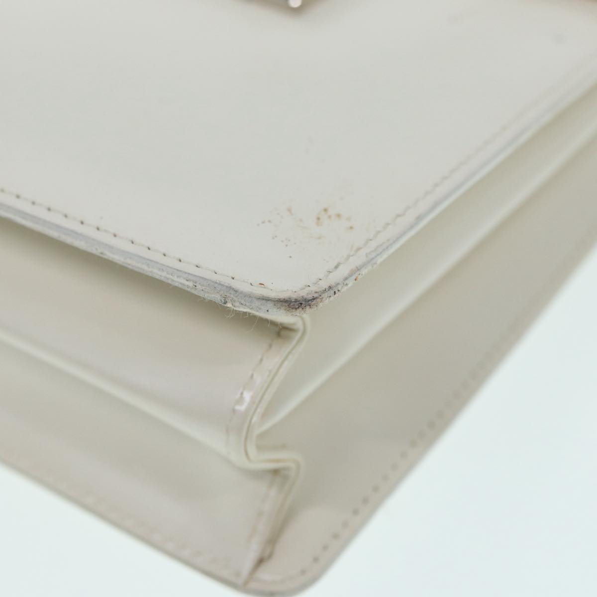 GUCCI Hand Bag Leather 2way White Silver 87204
