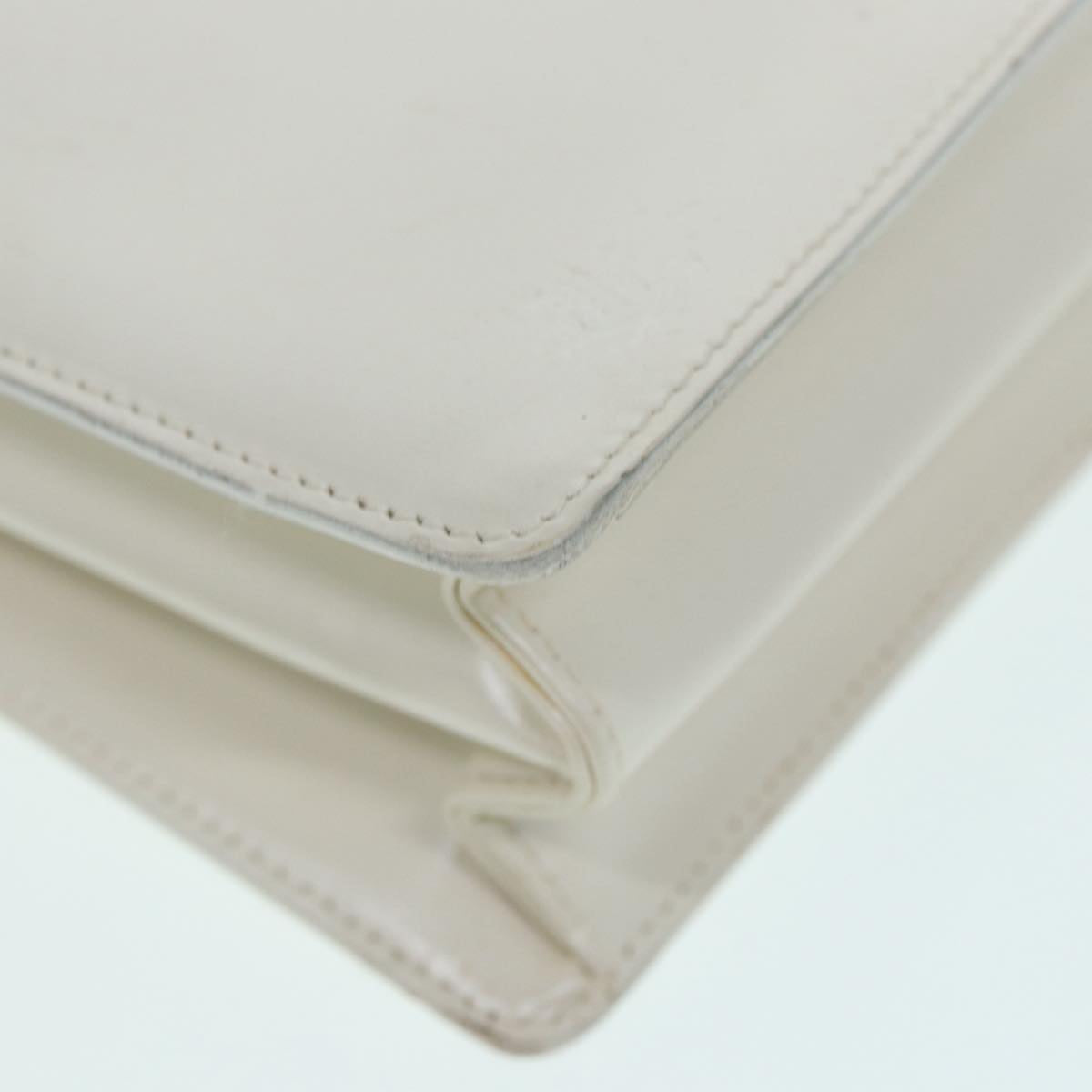 GUCCI Hand Bag Leather 2way White Silver 87204