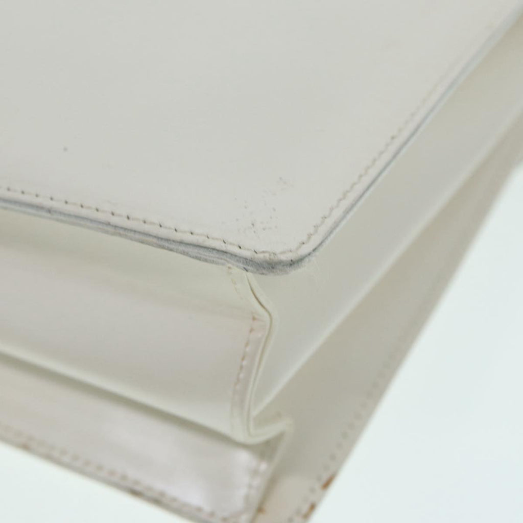 GUCCI Hand Bag Leather 2way White Silver 87204