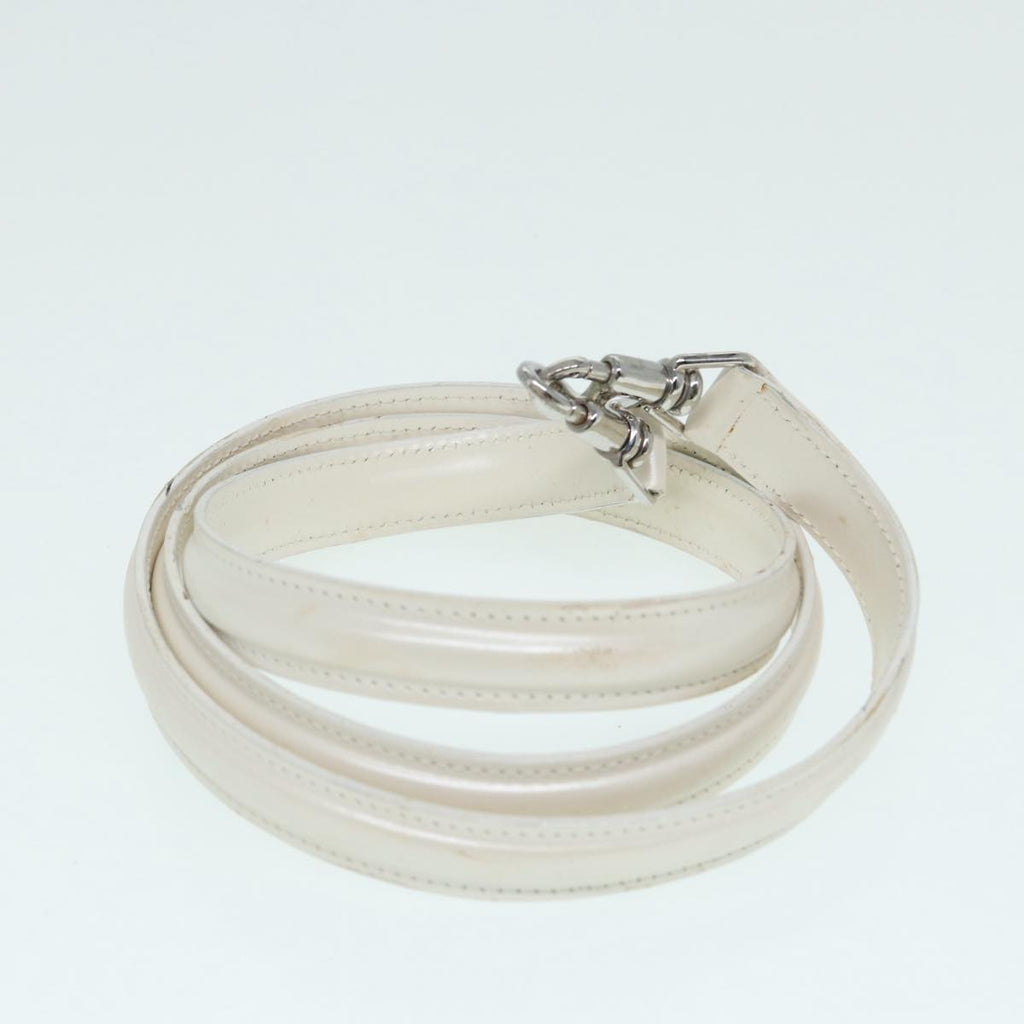 GUCCI Hand Bag Leather 2way White Silver 87204
