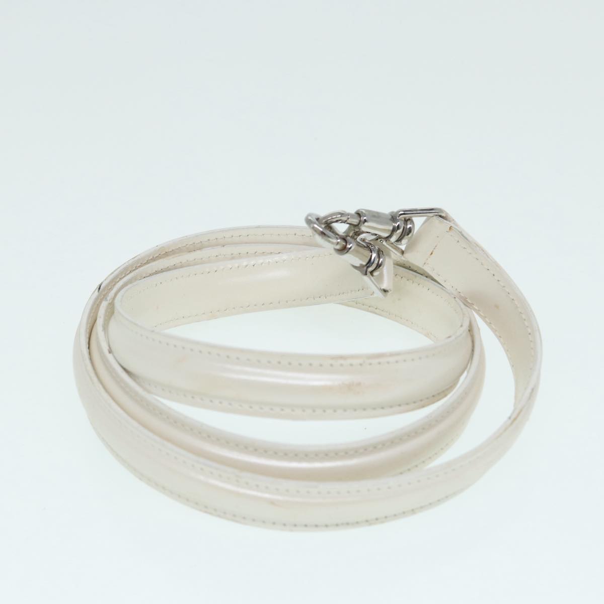GUCCI Hand Bag Leather 2way White Silver 87204